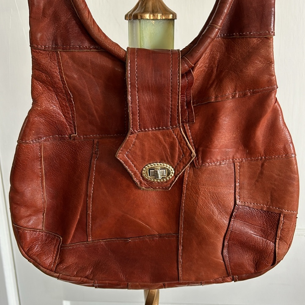 Vintage Brown Leather Shoulder Bag - Picture 2 of 7